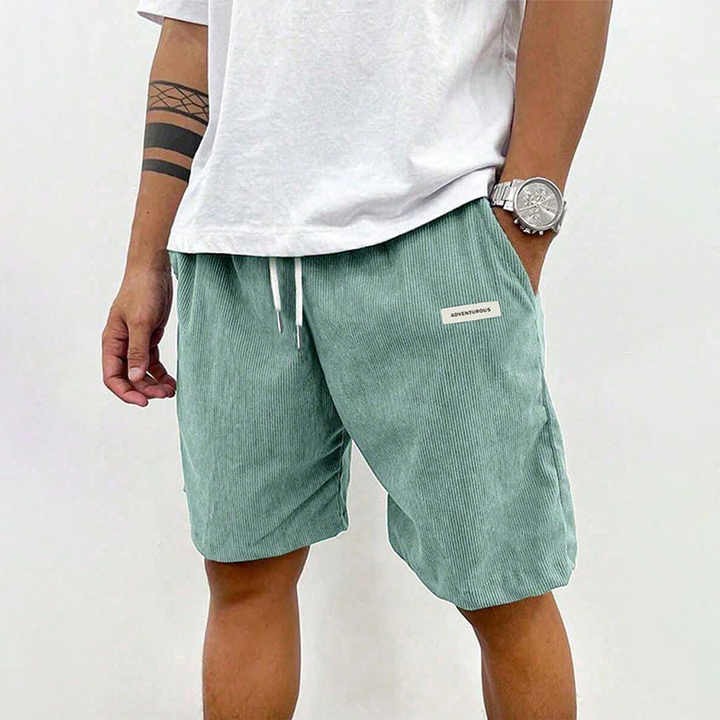 Men's New Fashion Summer Corduroy Shorts European American Retro Mid All-Match Casual Sports Leisure Outdoor Knitted Shorts